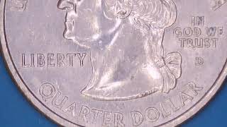 ¼ Dollar quotWashington Quarterquot Missouri United States Commemorative coin under the microscope [upl. by Brathwaite]