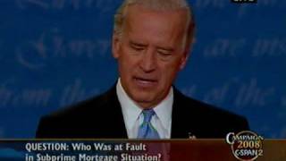 VP Debate  Subprime Mortgage Crisis Who was at fault in [upl. by Tolland]