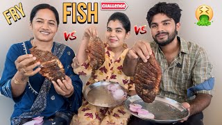 Eating fish fry challenge with my sis and mom foodchallenge funny youtube [upl. by Eldrida289]