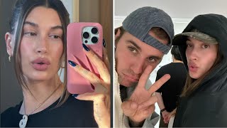 Hailey Bieber posts unfiltered selfie 4 weeks after welcoming son Jack Blues with Justin [upl. by Idac]