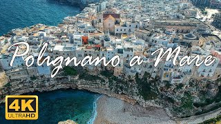 Polignano a Mare Italy 🇮🇹  4K Drone Footage [upl. by Manlove880]