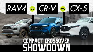 INDEPTH COMPARISON  All Specs Trims Base Model Differences amp More RAV4 vs CRV vs CX5 for 2024 [upl. by Whale]