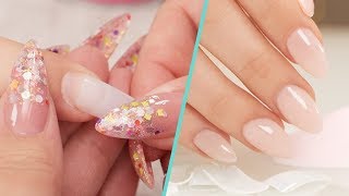 How To Apply Nail Tips with Acrylic Overlay  Step by Step Tutorial [upl. by Enom]