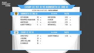 Leicestershire amp Rutland Cricket League  Division 4 East  Cosby CC 1st XI v Kibworth CC 3rd XI [upl. by Rhodie717]