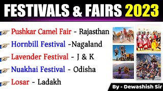 Fair amp Festival of India Current Affairs 2023  भारत के प्रमुख त्यौहार एवं मेले  By Dewashish Sir [upl. by Llerot]