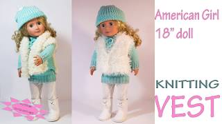 Doll vest knitting pattern Stockinette stitch Wika crochet [upl. by Snevets]