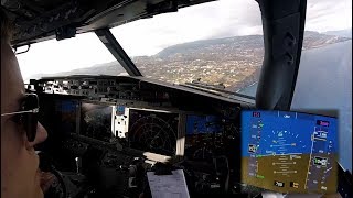 Boeing 737 MAX 8  Landing in Funchal Madeira  cockpit view [upl. by Misaq]