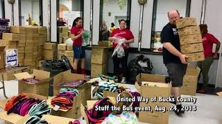 United Way of Bucks County Stuff the Bus donations [upl. by Darline]